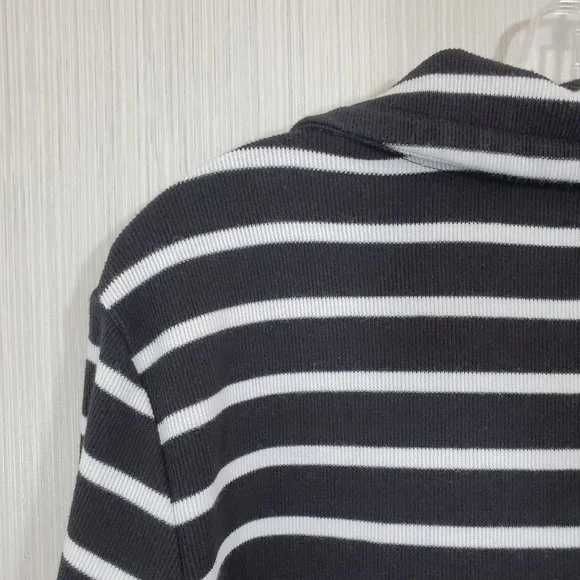 Croft & Barrow striped snap collar long sleeve shirt woman's size XL - Picture 7 of 9